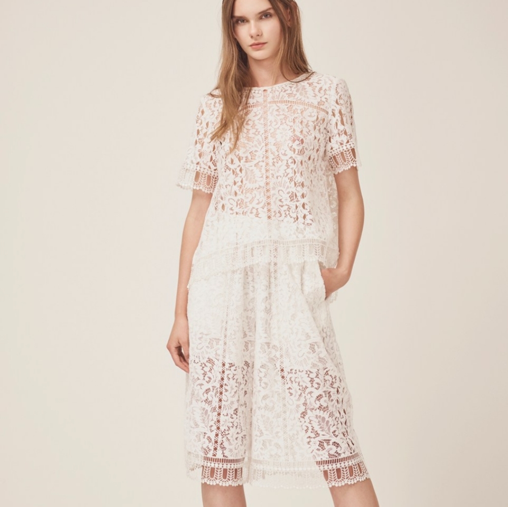 FRENCH CONNECTION cropped lace culottes